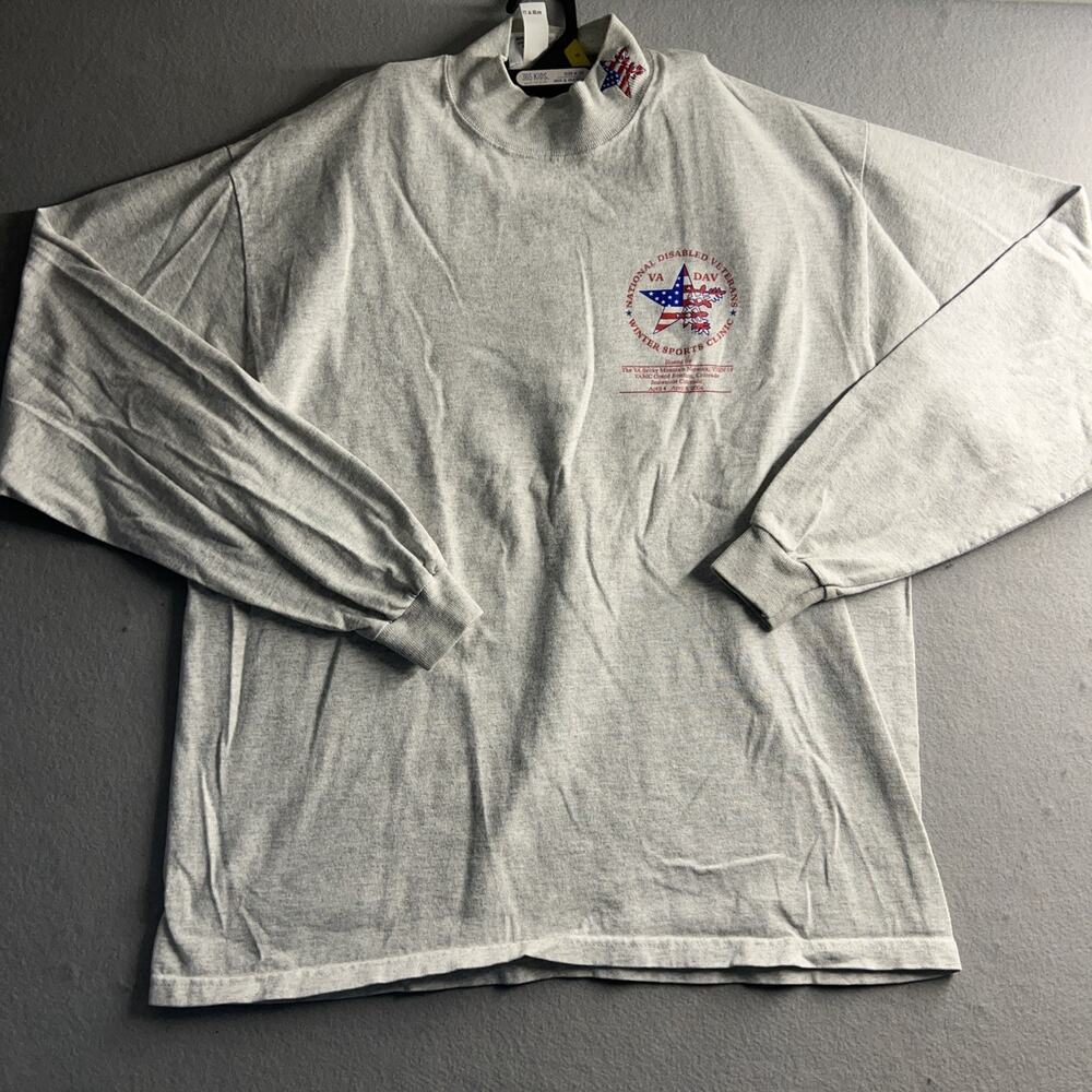 Vintage 2004 Mens Large Veterans Day Mock Neck Sweatshirt